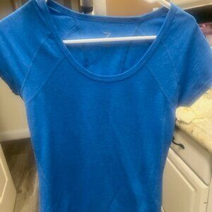 Zella royal blue vivid sunny run short sleeve tee size small